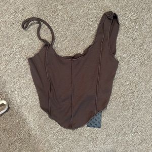 brown crop top